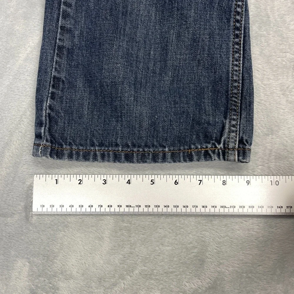 Levi's Jeans Mens 33x32 Blue Denim 527 Whiskered Americana Slim Bootcut Grunge